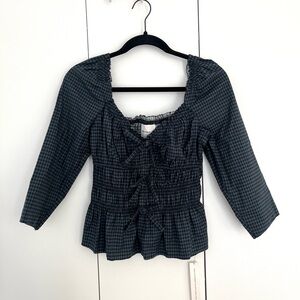 Reformation Lauryn Gingham Blouse